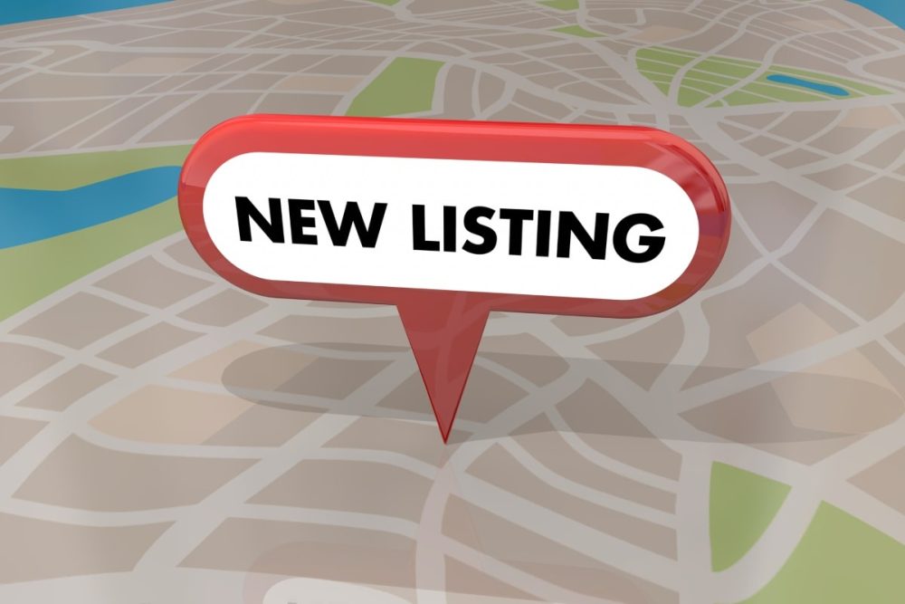 An illustrated map highlighting a 'NEW LISTING' suggests a key question to ask your real estate agent about their awareness of the current listings and trends in your local area.